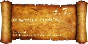 Adamovits Titán névjegykártya